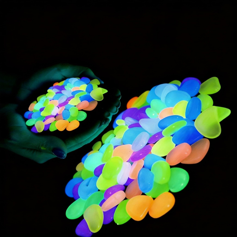 Aquarium Planted Aquarium - Glowing pebbles100-500pcsLuminous resin stones for landscape