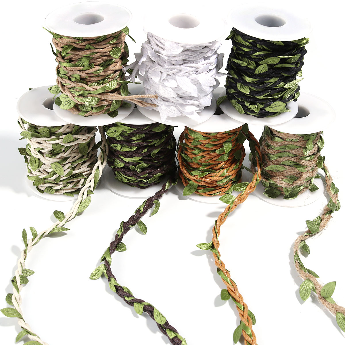 Aquarium Plant Root Tabs - 5Yards/Roll Artificial Vine Leaves Weaving Hemp