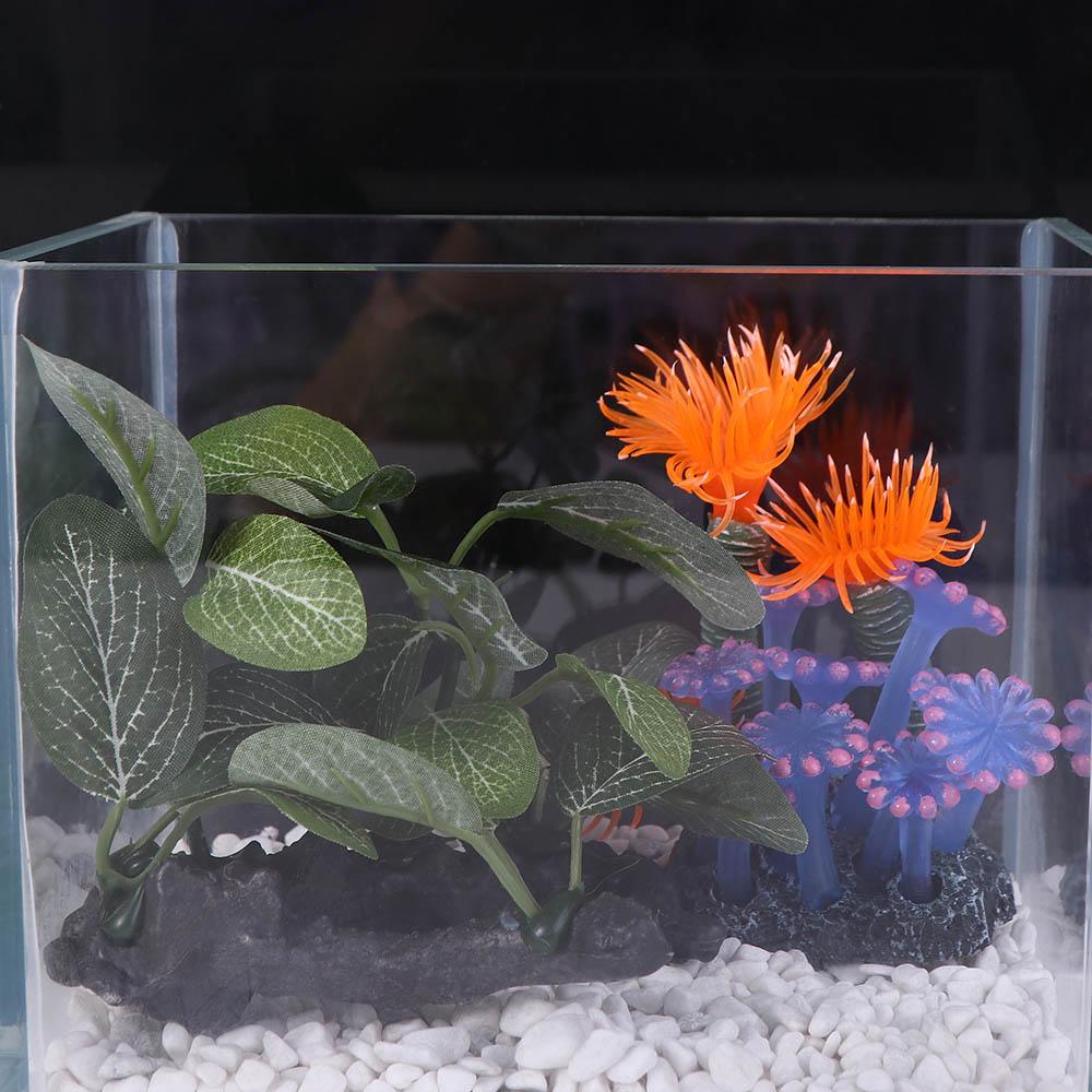 Planted Aquarium Jar - Plastic Lifelike Green for Fish Tank