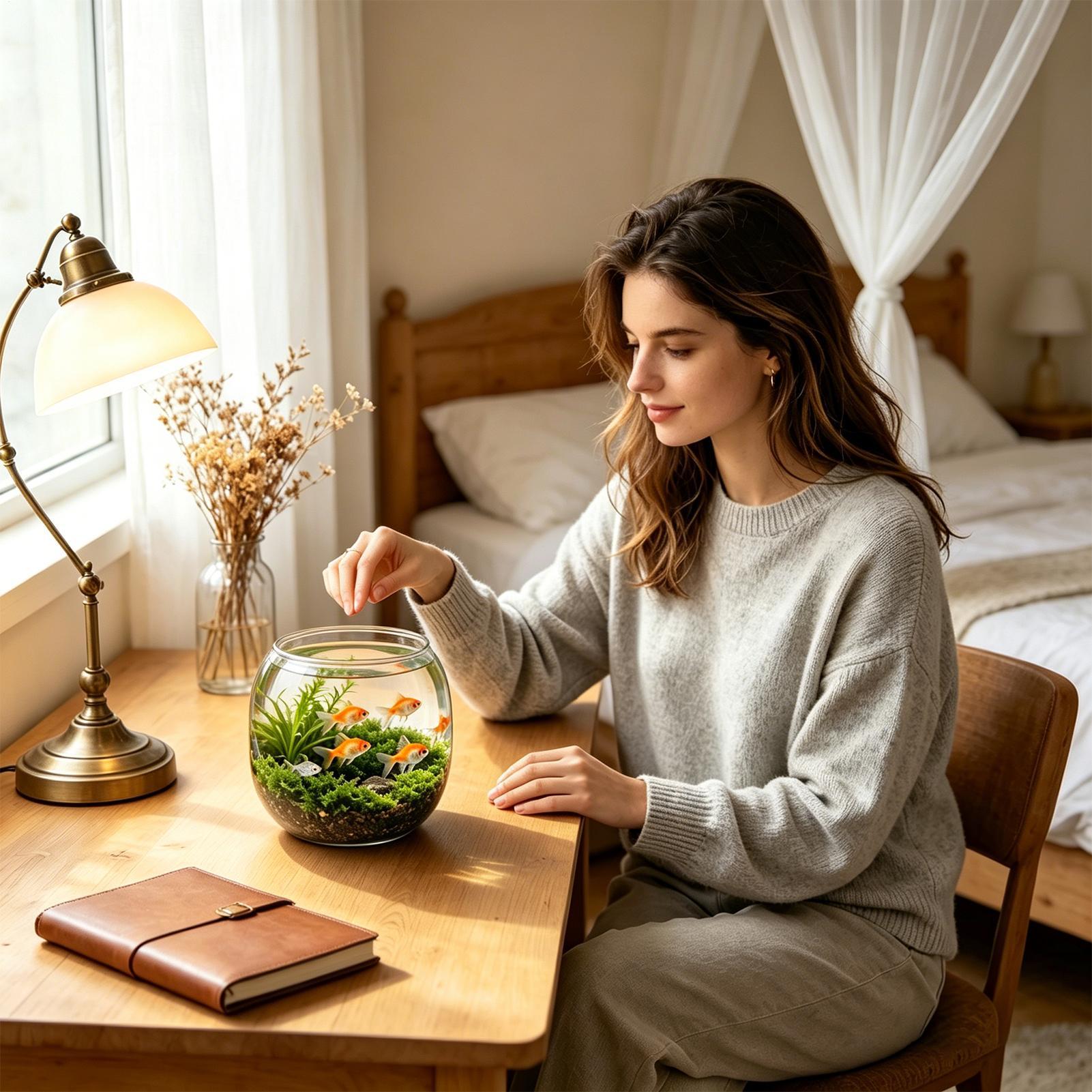 Round Fish Bowl Decorative Cle - Planted Aquarium Jar のレビューと価格